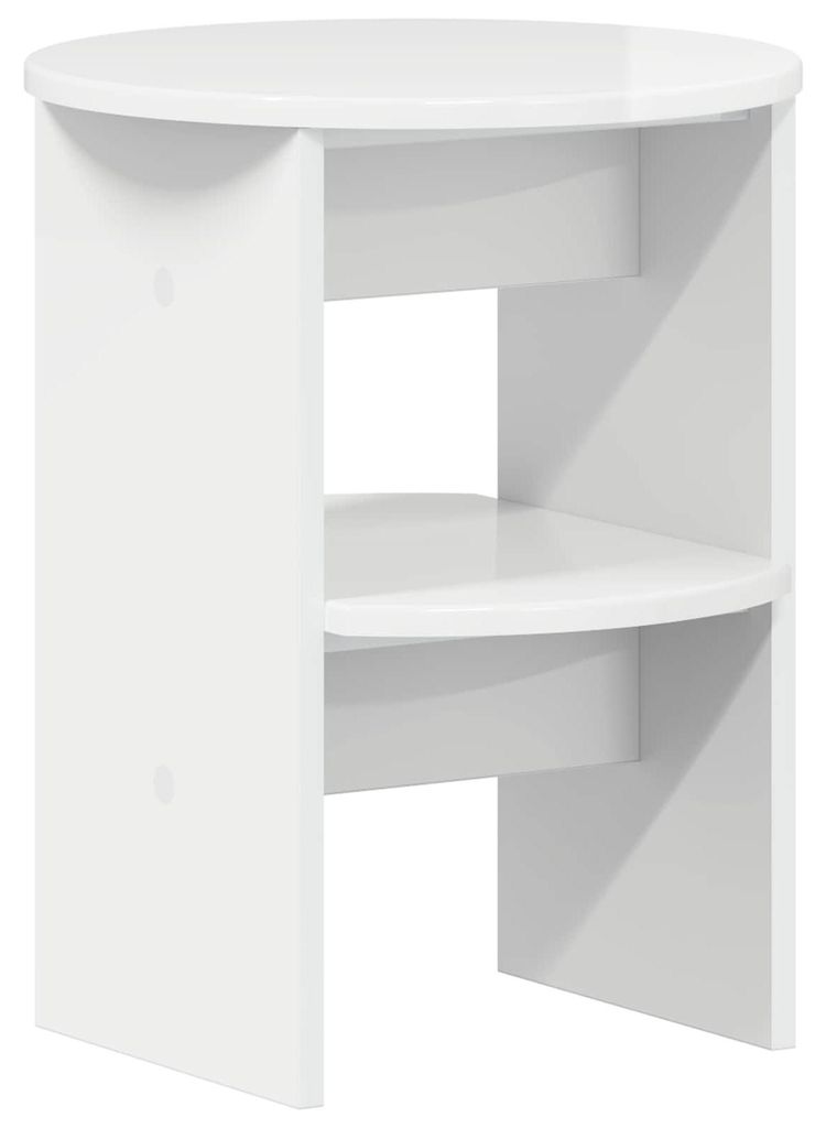 Seitenschrank Hochglanz Weiß Ø40 x 50 cm Holzwerkstoff
