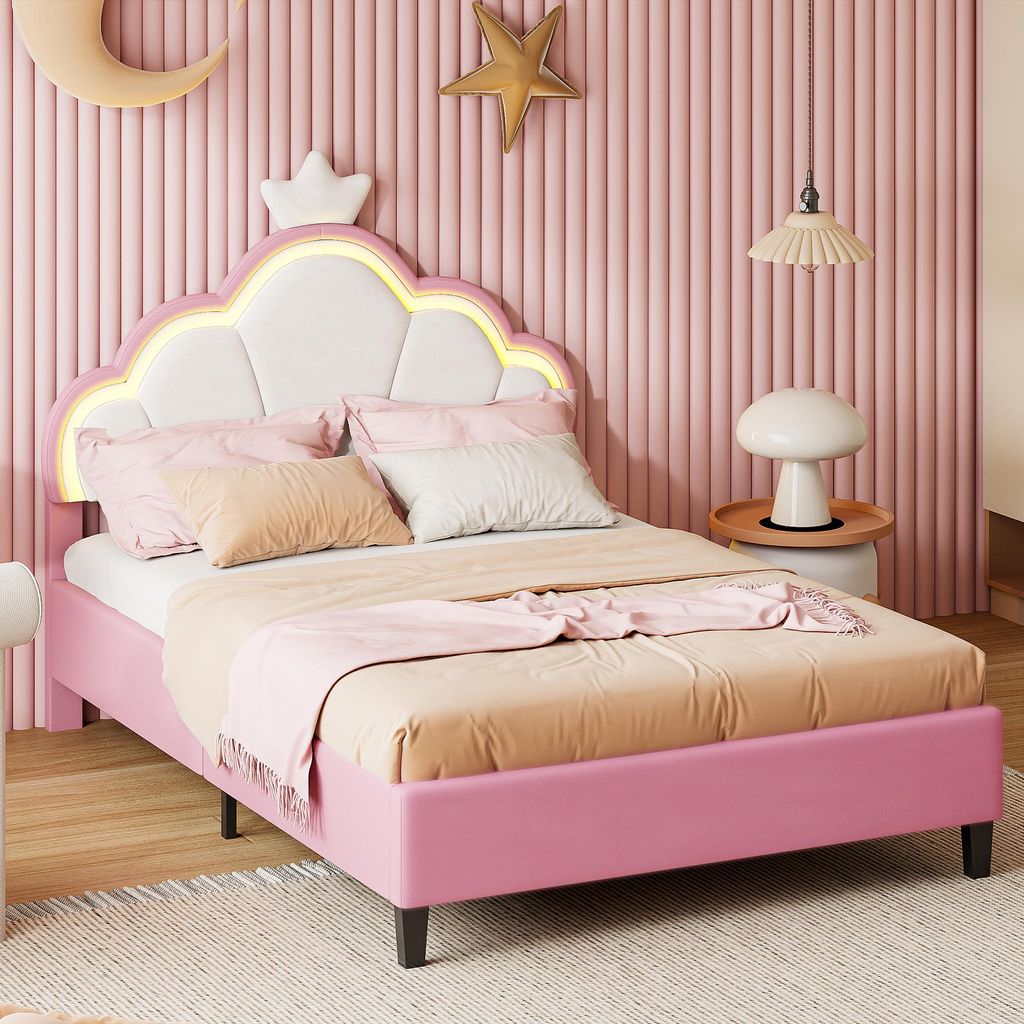 Fortuna Lai Lit rembourré 90x200cm Krone-Design, Lit Image du produit 