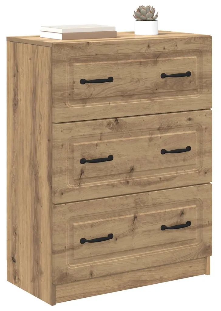 Commode Chêne Artisanal 66 cm Robuste avec Finition Bois Naturel Mat - 2