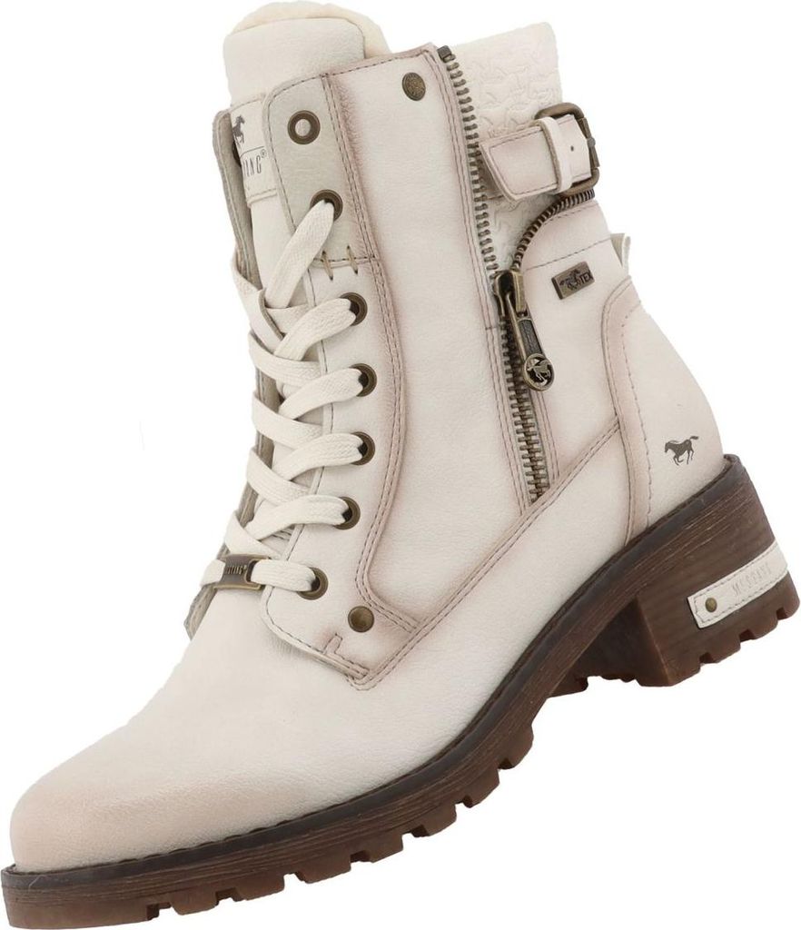 A single white boot is shown against a white background.