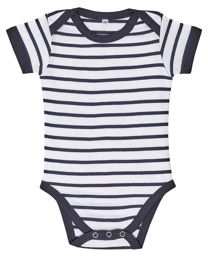 SOLS - "Miles" Bodysuit für Baby LT1839 (68) (Weiß/Marineblau)