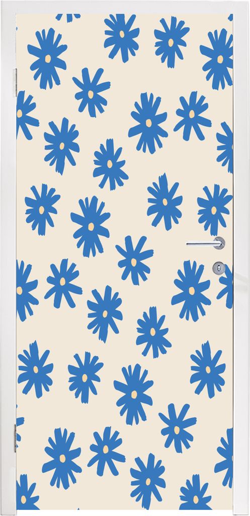 MuchoWow Türtapete Selbstklebende Türfolie Blume - Muster - Minimalismus 90x215 cm Türposter Türaufkleber Klebefolie Türklebefolie - Plakat ...