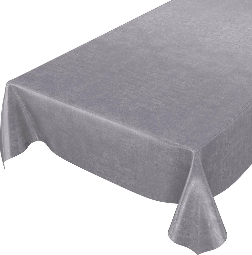 Tischdecke Wachstuch Einfarbig Grau Robust Wasserabweisend Breite 140 cm Länge 100 cm
