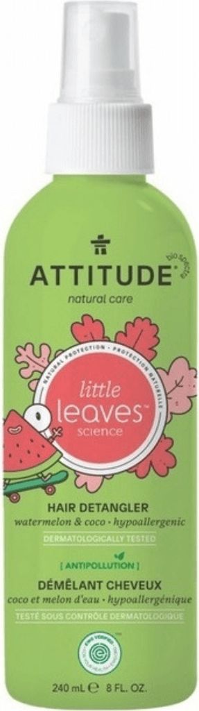ATTITUDE Natural Hair Detangler Spray for Baby and Kids EWG Verified Plant and Mineral Based Ingredients Hypoallergenic Vegan and Cruelty Free Wate...