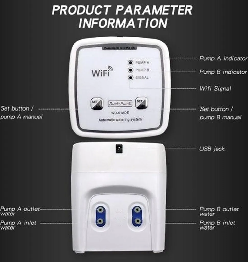 Arrosoir automatique programmable à débit réglable pour 20 pots