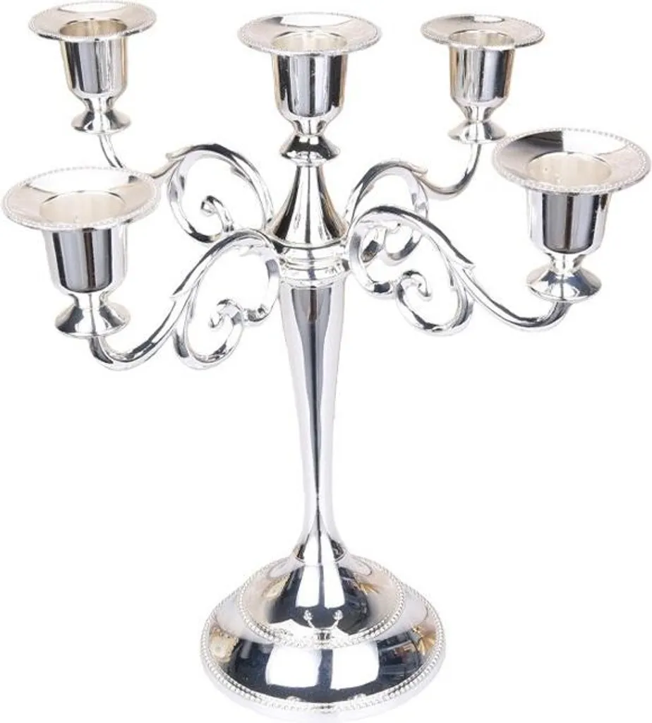 INF Candelabro Elegante in Lega di Zinco Argento Stile Europeo Retrò