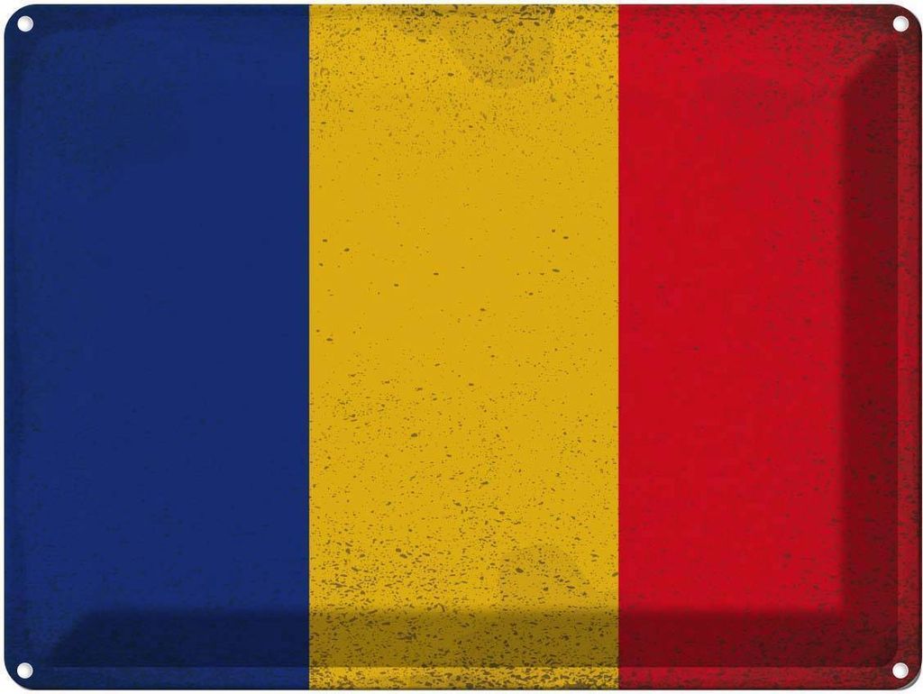 vianmo Blechschild 30x40 cm Rumänien Romania Flagge Fahne Wappen
