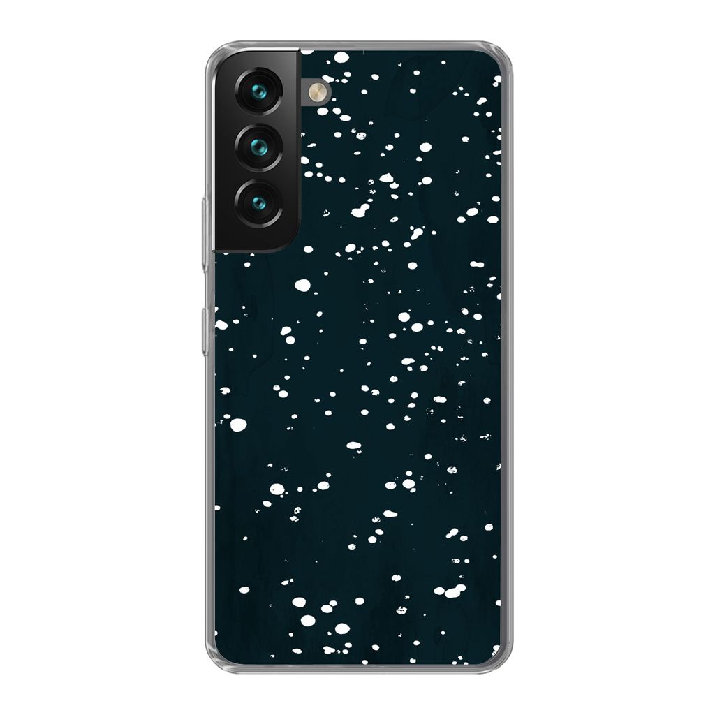 MuchoWow Handyhülle Schutzhülle Hülle für Samsung Galaxy S22 Plus Polka dots - Schwarz - Weiß Silikon Softcase Handy Hülle - Schutzabdeckung