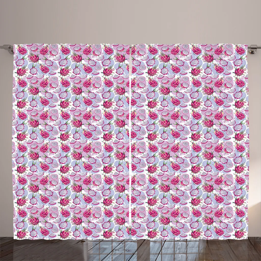 Paire de Rideaux Universels à Motifs Pitayas pour Salon 280x225 cm