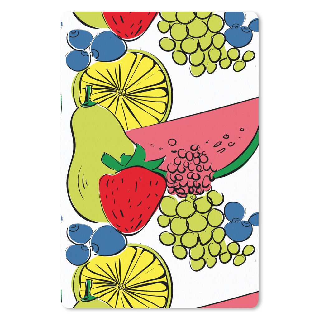 MuchoWow Mauspad Mousepad Obst - Cartoon - Muster 18x27 cm - Mousepads - Maus Mat - Pad - Mausunterlage