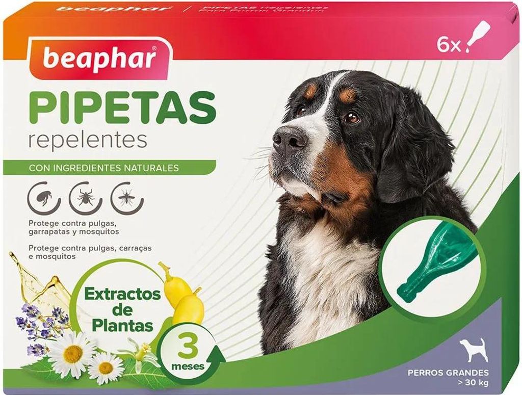 Beaphar Antiparasitäre Abweisende Pipetten Für Hunde 2ml 6 Einheiten Weiß L Weiß L