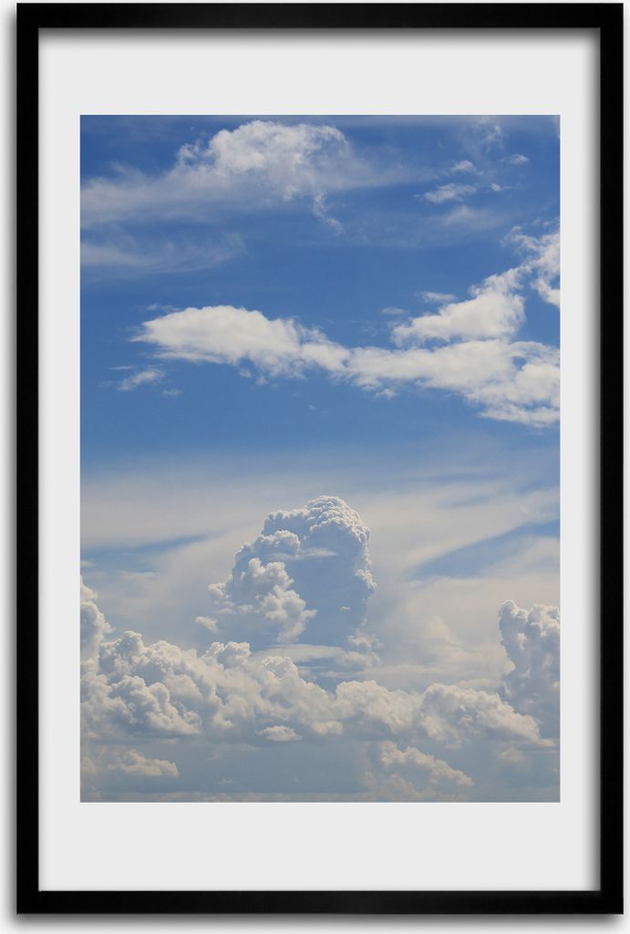 Bild - Bilderrahmen - 40 cm x 60 cm - MDF - Rahmen - Wandkunst - Wolken im Himmel