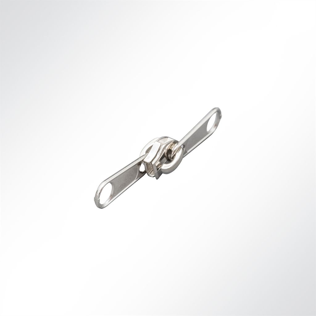Lysel Doppelschieber CT08 vernickelt für Spiralreißverschluss Zipper (10 Stück)