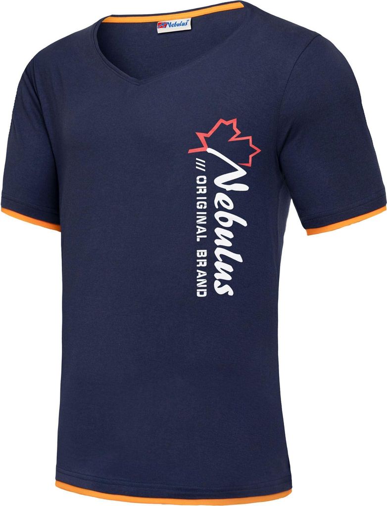 Nebulus T-Shirt KENO Herren, stylisches Shirt, V-Ausschnitt, P5351 - Herren, navy, XL