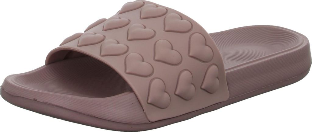 Sneakers Damen-Badepantolette Herz-Muster Old-Rose, Farbe:rot, EU Größe:40