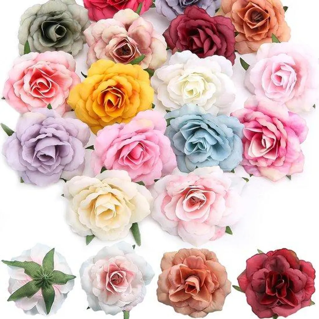 Décoration florale artificielle lot de 30 fleurs en soie pour centres de table