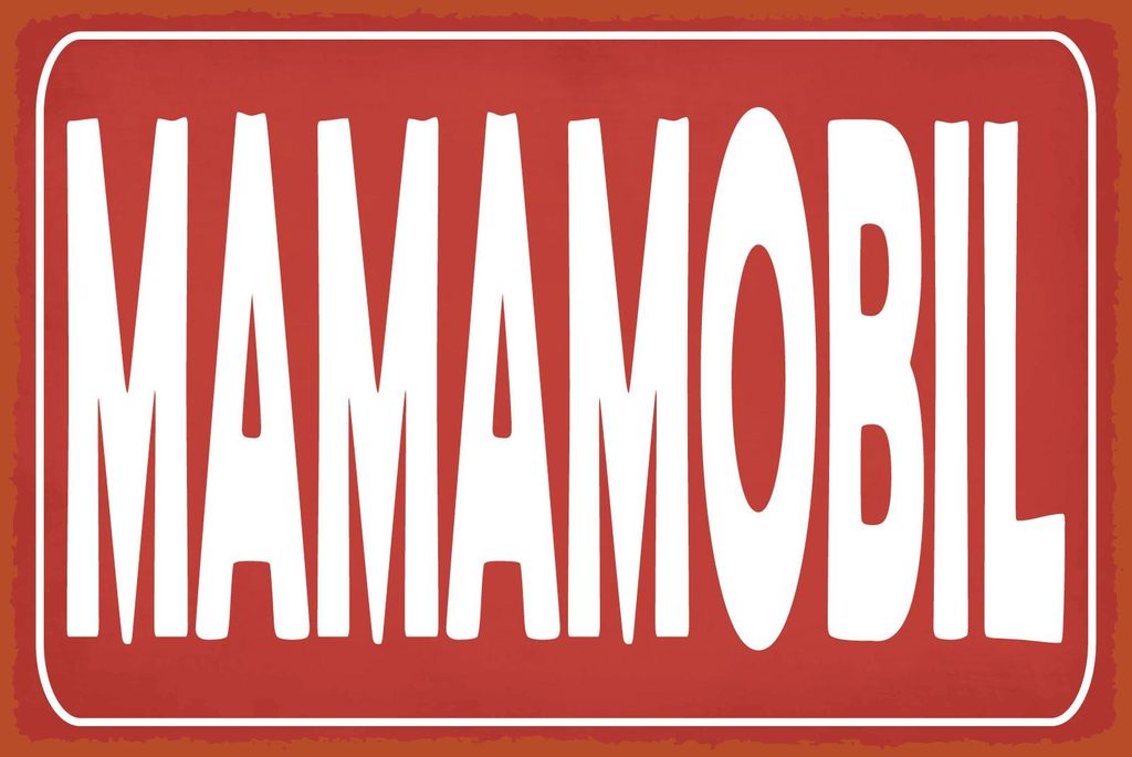 vianmo Blechschild 20x30 cm Mamamobil rotes