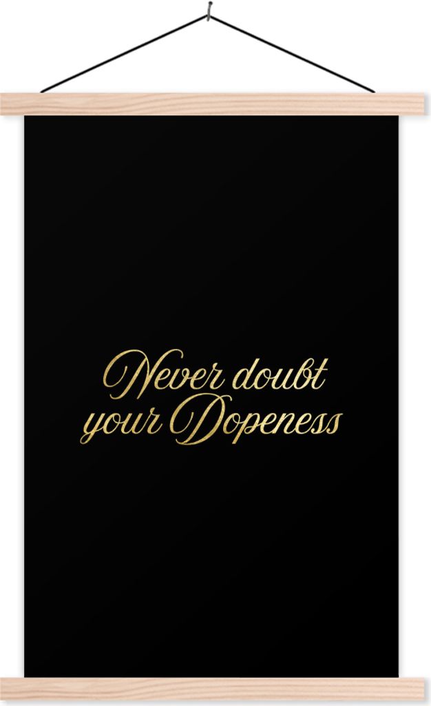 MuchoWow Textilposter Zitate - Vertrauen - Gold - Briefe 40x60 cm mit holzfarbenen Rahmen - Poster