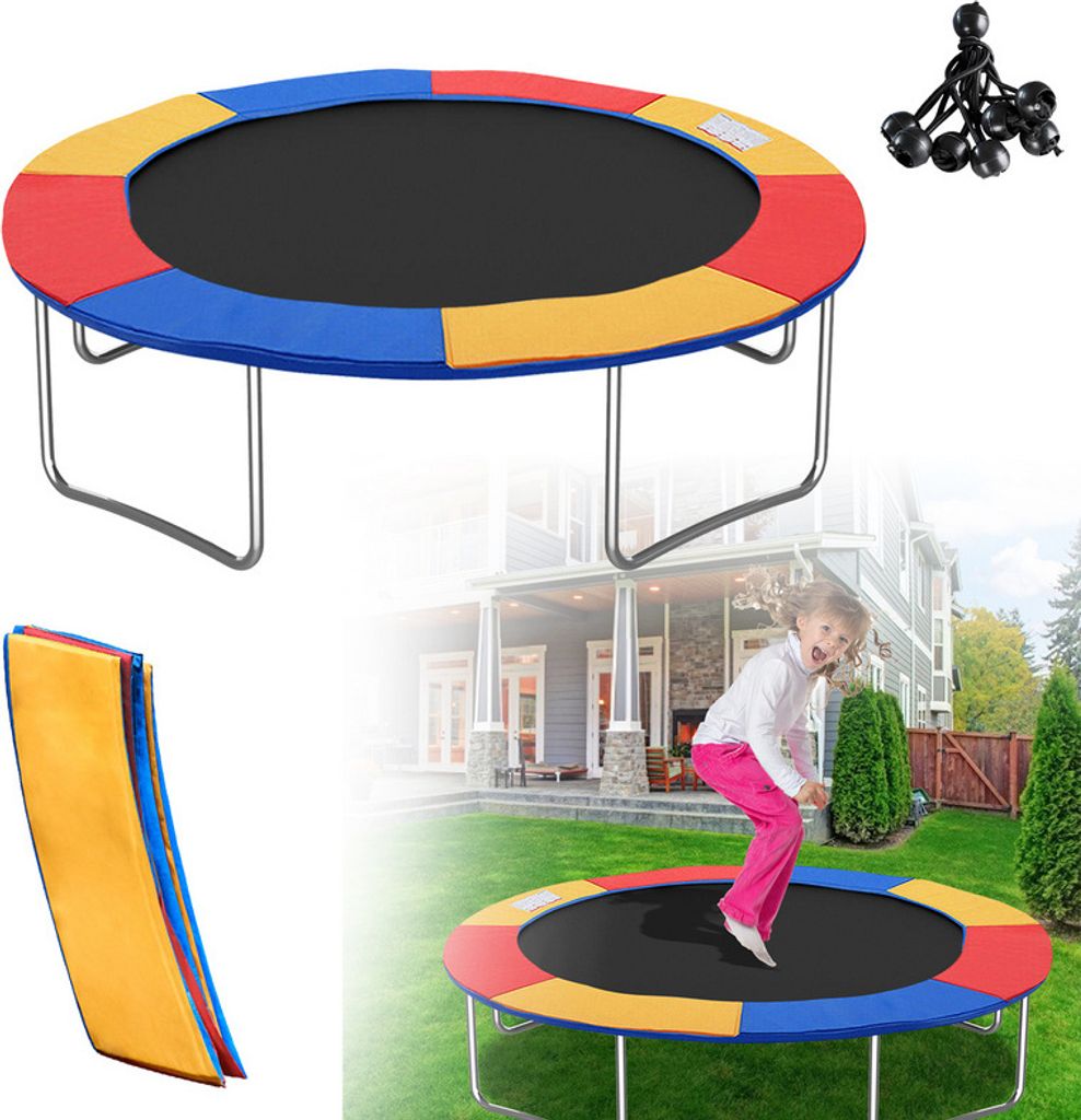 TolleTour Trampolin Randabdeckung 28cm breit 100% UV-beständig Reißfest Wetterbeständig Universell Federabdeckung Randschutz, Bunt,Größe:Ø 305cm