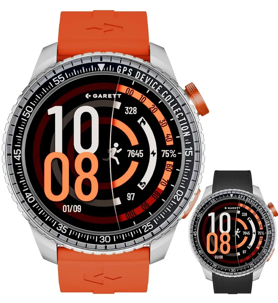 Garett Compass Montre connectée GPS argentée écran HD et boussole active