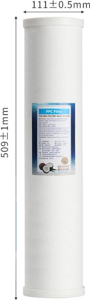 INF 20 Zoll Big Blue Wasserfilterkartusche - PP Baumwolle & Kokosnussschale