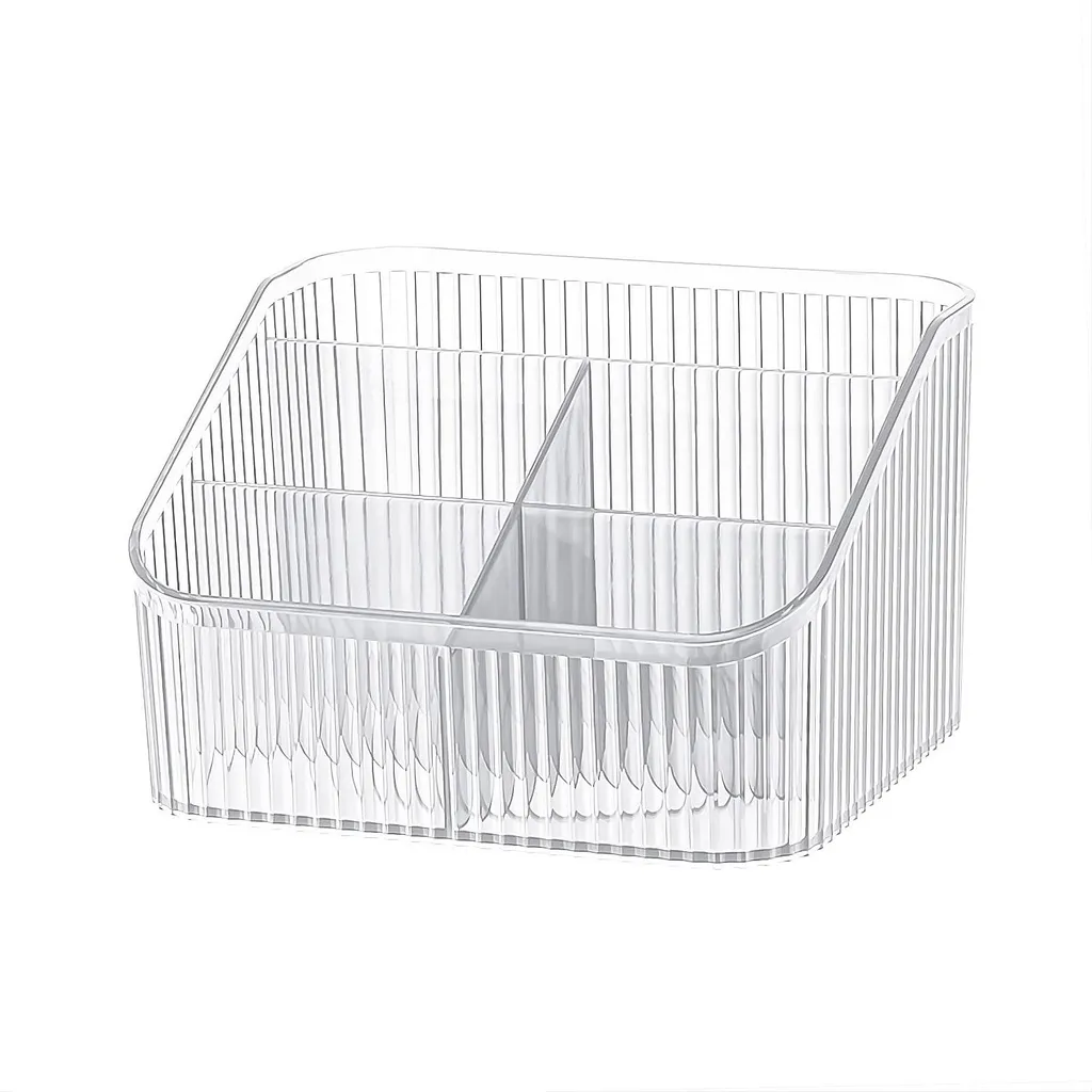 Organiseur maquillage acrylique transparent L avec 5 compartiments