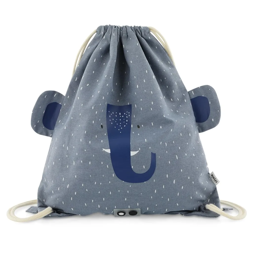 Sac de sport coton Trixie Mme Elephant - Revêtement imperméable 45cm