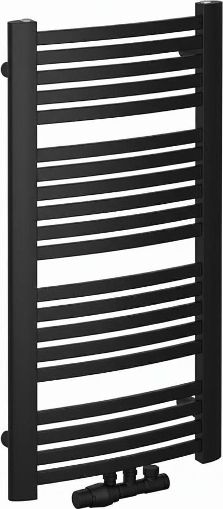 Luxrad Wento Badheizkörper 102,5 x 48 cm, Anschluss ZDC, mattschwarz, 434 W