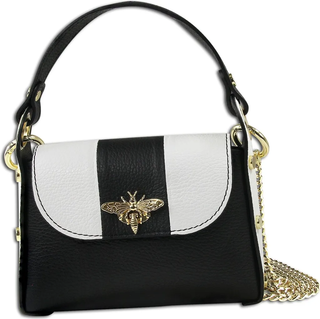 Sac à bandoulière Toscanto en cuir noir et blanc OTT833USW élégant