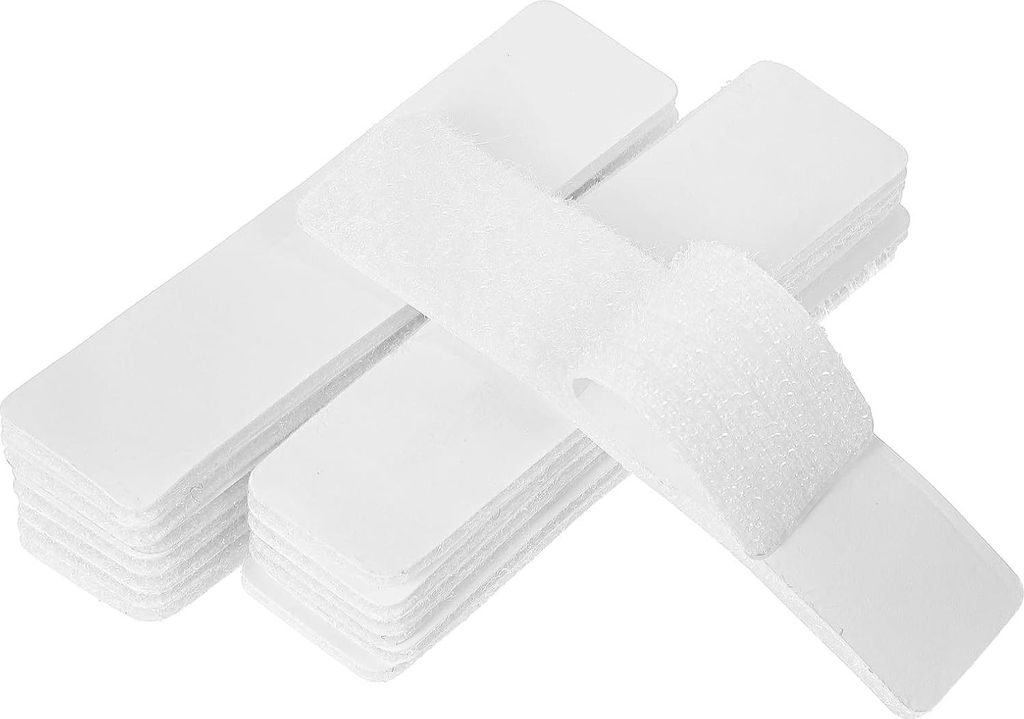 1x4 Zoll Klettband Selbstklebend Stark Doppelseitig Hakenband Flauschband Klettverschluss für Zuhause, Büro, Schule (Weiß 64 Sets)