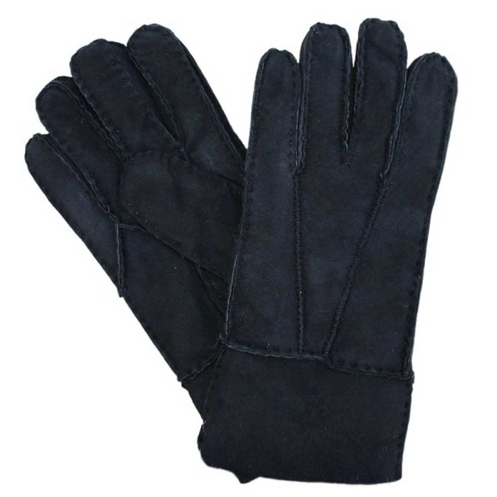 Heitmann Felle Paar Herren Lammfell Fingerhandschuhe de luxe Größe: L, Farbe: Schwarz 5062