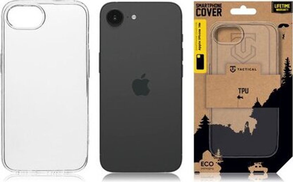 Tactical Back Cover TPU iPhone 16e transparent