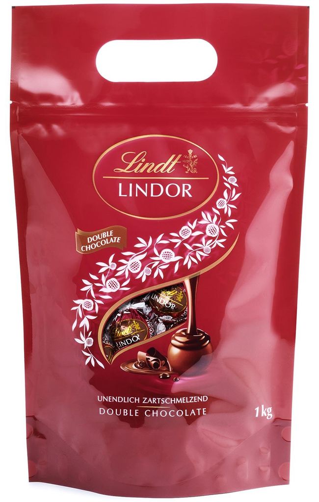 Lindt Lindor Kugeln Vollmilch Double Chocolate 1kg Produktbild 