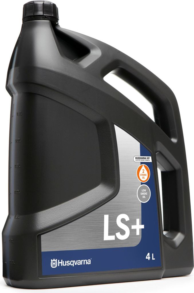 Husqvarna 2-Takt Motoröl LS+ halbsynthetisch 4 Liter – raucharm für Motorsäge, Trimmer und Freischneider