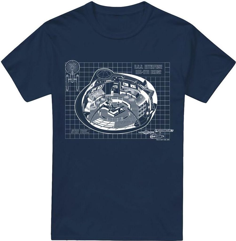 Star Trek - "Bridge" T-Shirt für Herren TV13610 (XXL) (Marineblau)