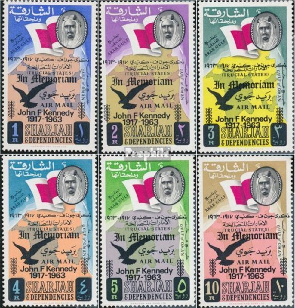 Briefmarken Sharjah 1964 Mi 48a A-53a A (kompl.Ausg.) postfrisch John F. Kennedy