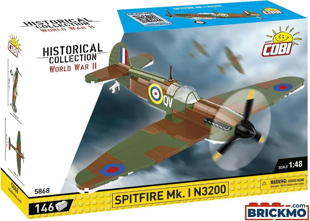 Cobi 5725 Supermarine Spitfire Mk.I N3200 Avion de Chasse Seconde Guerre