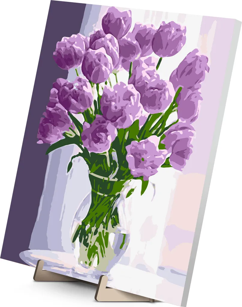 Peinture par numéros Tulipes 30x40 : Activité créative et déco murale