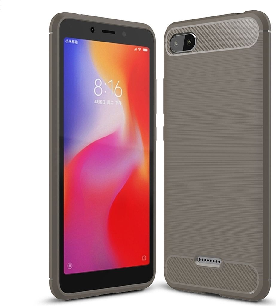 Mobigear Brushed Slim Xiaomi Redmi 6A Hülle Flexibles TPU Backcover - Grau
