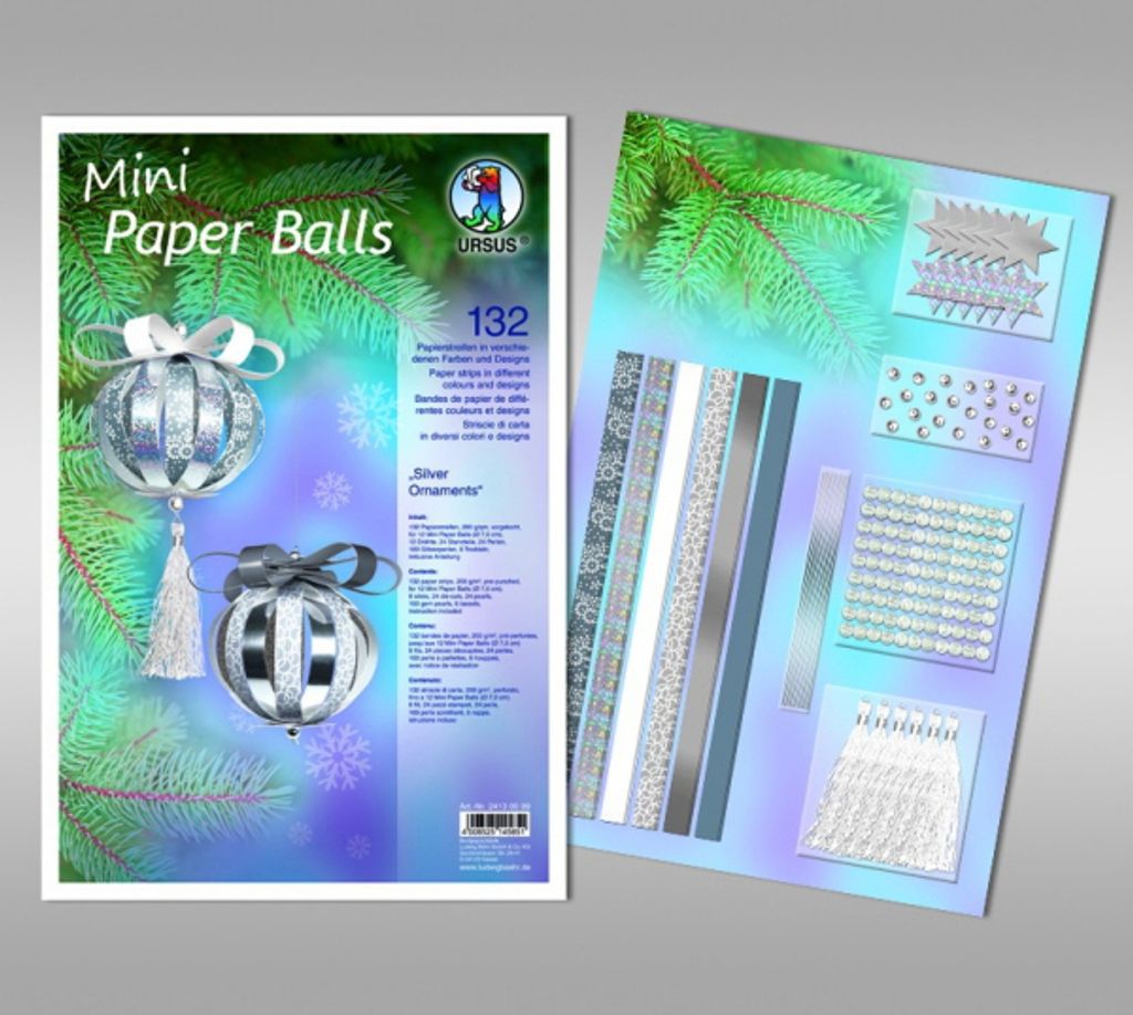 Bastelset Mini Paper Balls Silver Ornaments