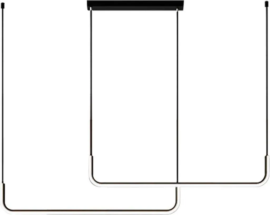 Lustre Suspension LED HORIZON Noire - Luminaire de Plafond Design 22W