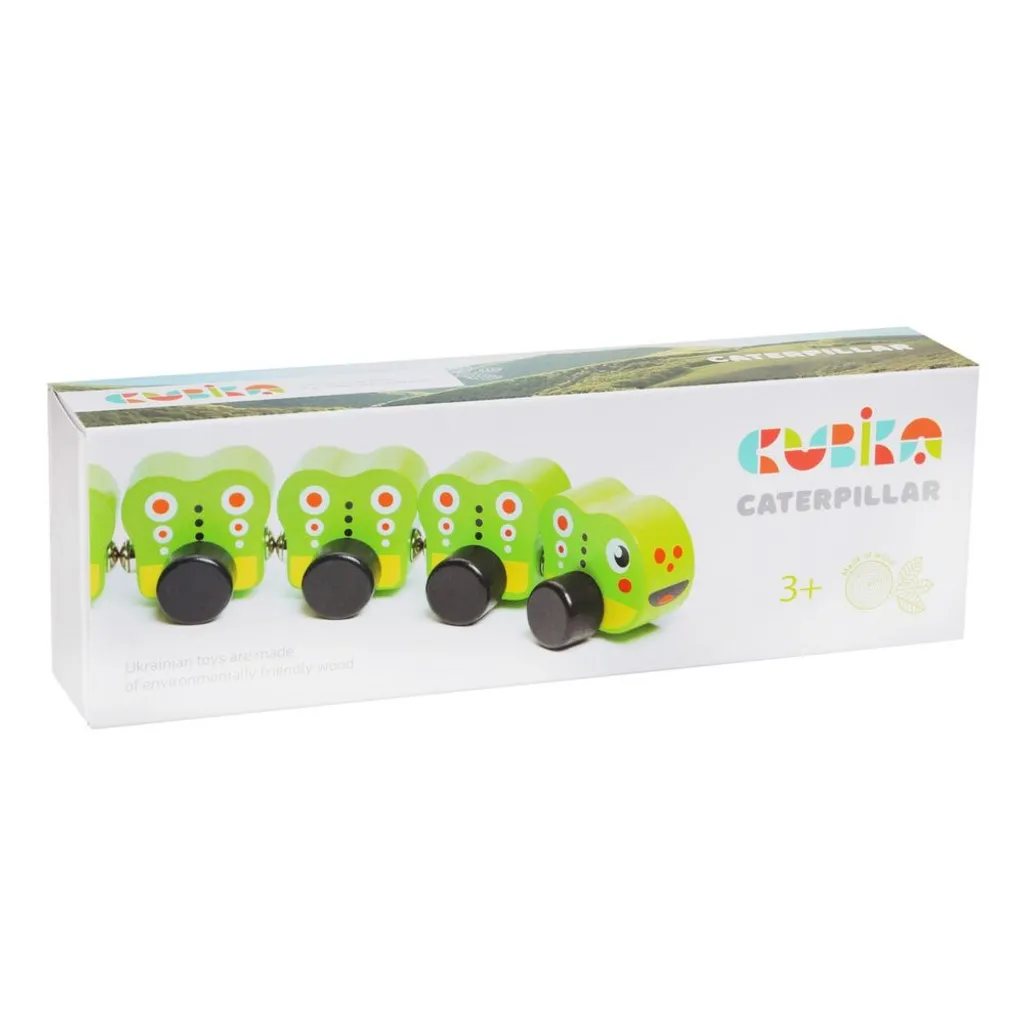 Cubika Chenille Multicolore en Bois Naturel - Jouet d'Éveil Réf 13197