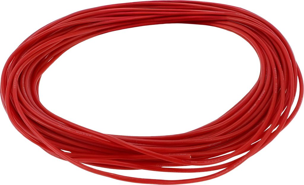 1 Stück 22AWG Universaler Massekabel-Autoradio, Automobil, Autolautsprecher-Stromkabel Vollständig isoliert & Soft-Touch-Mantel TC Rot 33FT