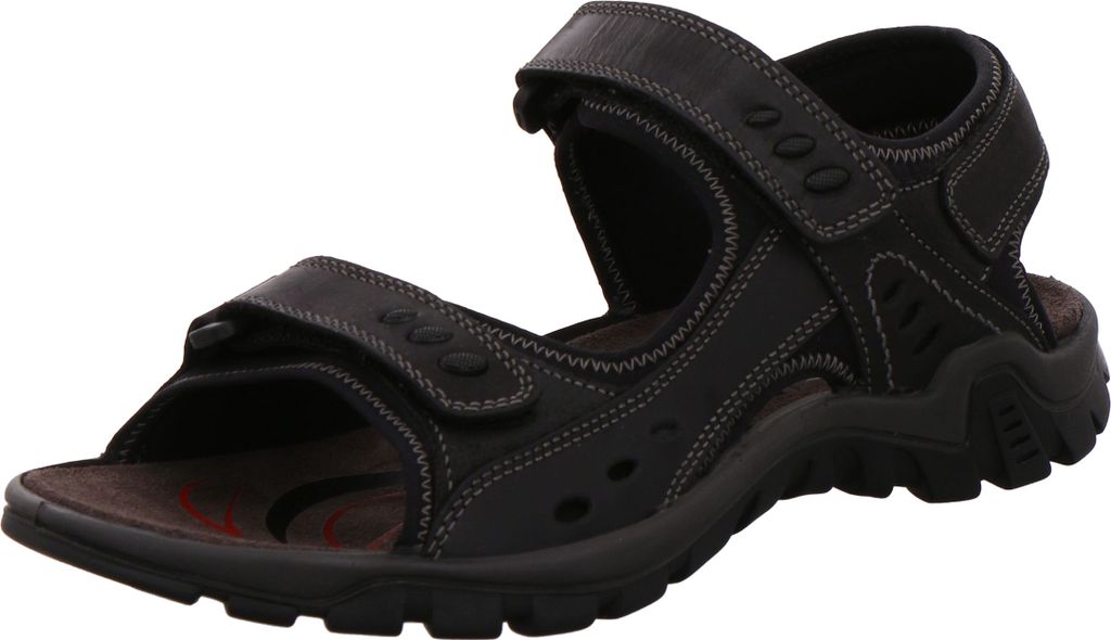 Rohde Herren Sandale Trekking Leder Klettverschluss Barolo 5930, Größe:45 EU, Farbe:Schwarz