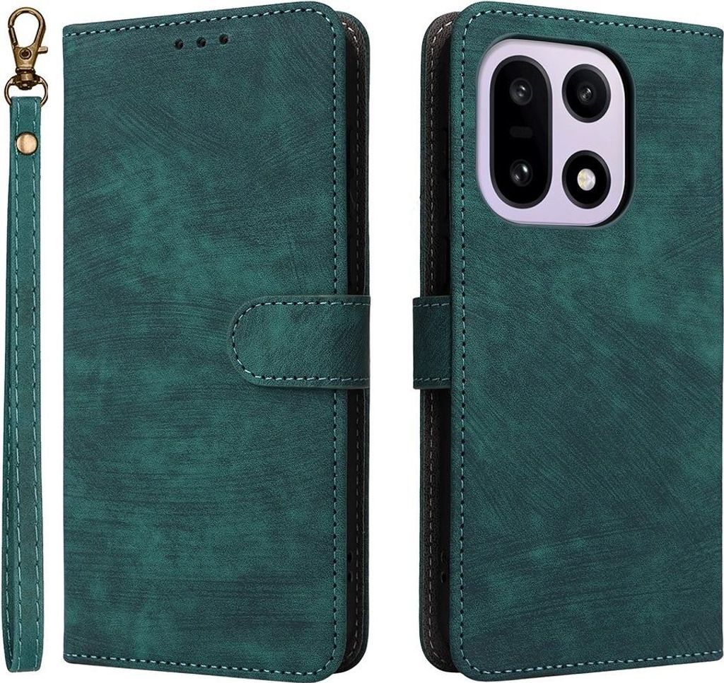 OnePlus 15 Hülle - Coverup Klapphülle mit Schlüsselband - Grün