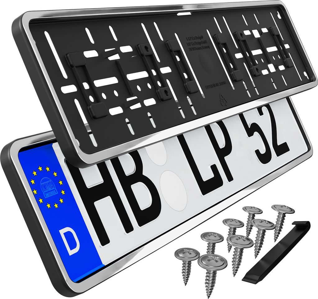Kennzeichenhalter mit umlaufendem Rahmen Kfz-Kennzeichen Produktbild 