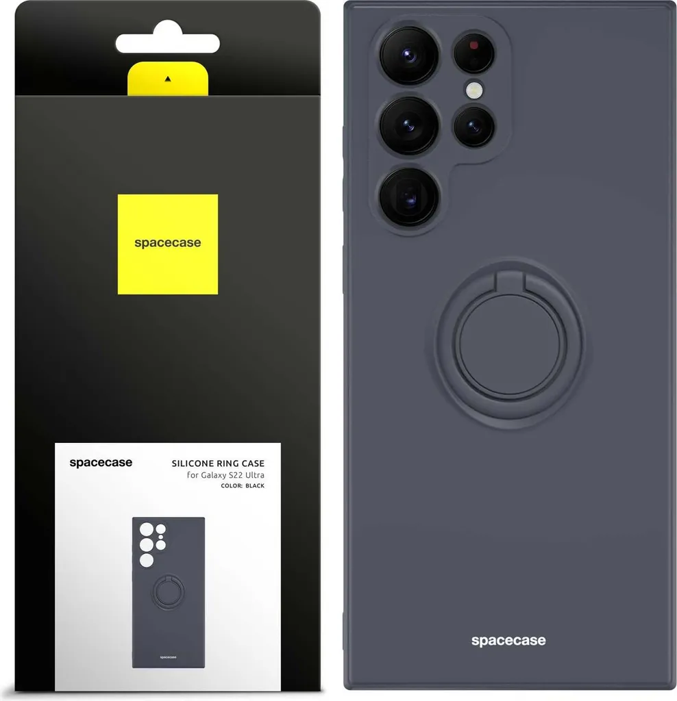 Custodia Silicone Spacecase per Galaxy S22 Ultra Black con Anello | Shop Online