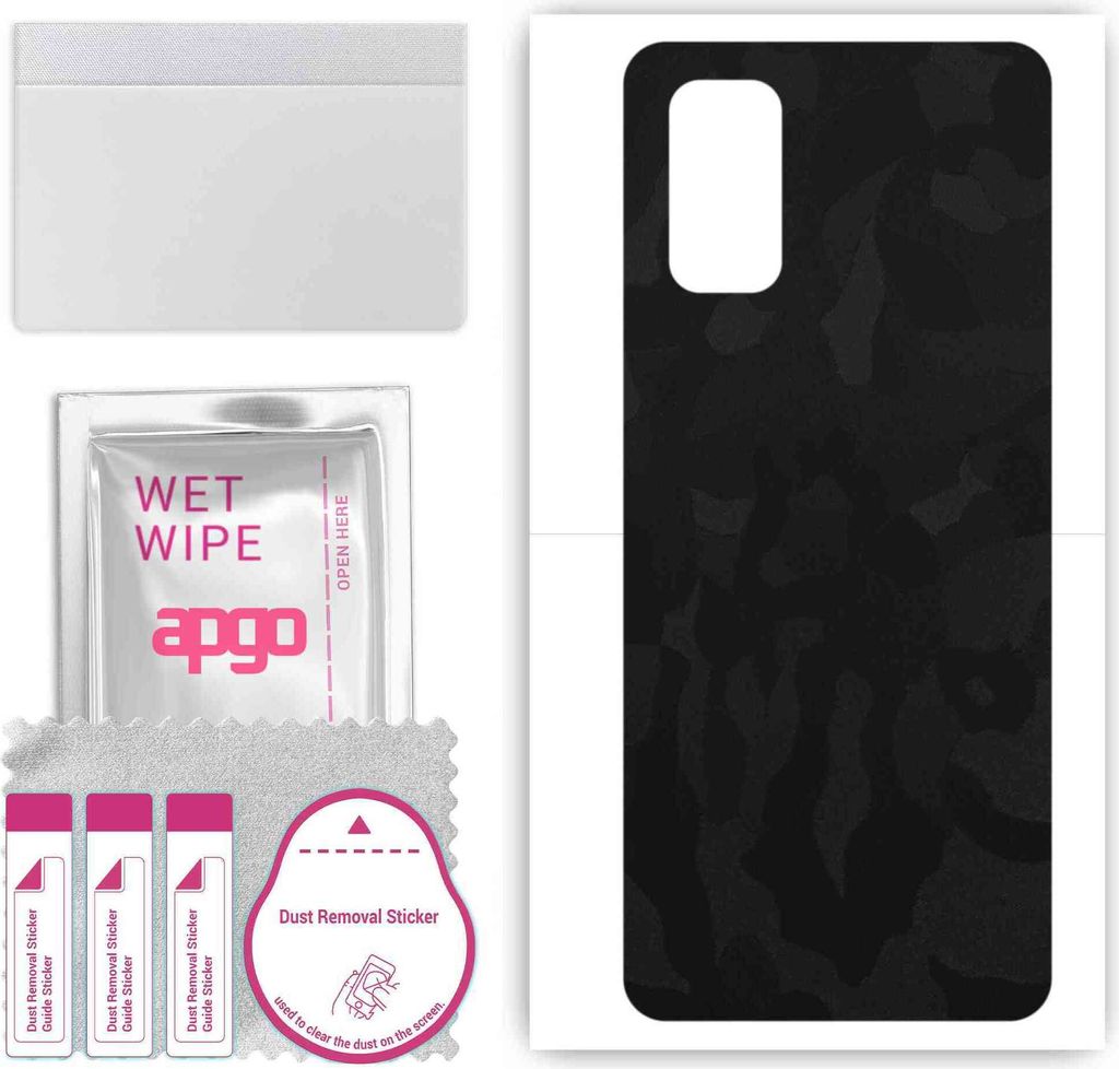 apgo Rückseite Schutzfolie, Skin, kompatibel mit Realme V5 5G, Hinten Displayschutzfolie aus Vinylfolie, kratzfest, einfache Montage - Schwarzes T...