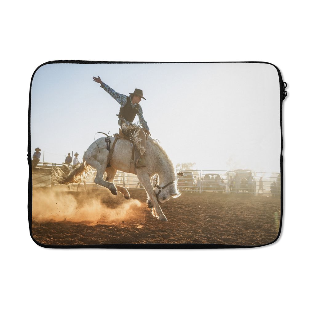 MuchoWow Laptop Hülle 14 ZollPferd - Cowboy - Stoff Laptoptasche - Laptoptasche - Stoßsicher - Schutzhaube
