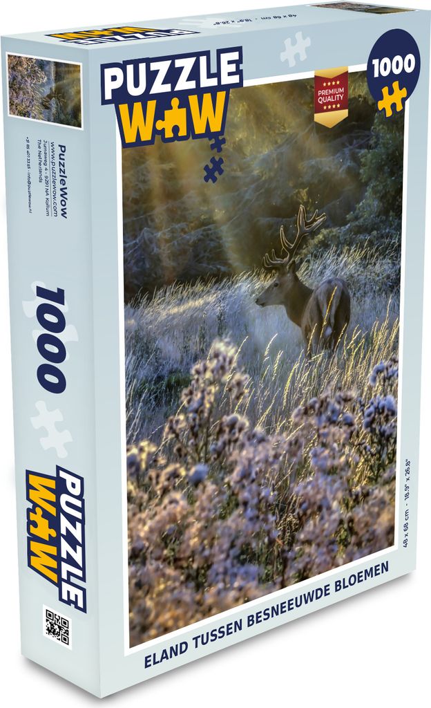 MuchoWow Puzzle 1000 Teile Elch - Sonne - Winter - Spielzeug - Alt und Jung - Spiele - Puzzeln
